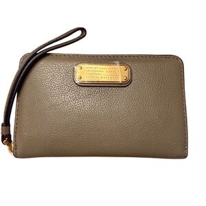 Marc Jacobs Taupe Wristlet with Gold Accents